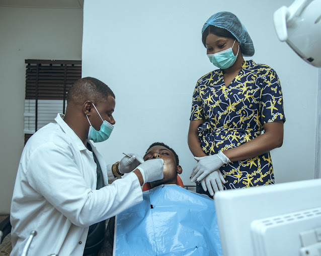 Dental cleaning session